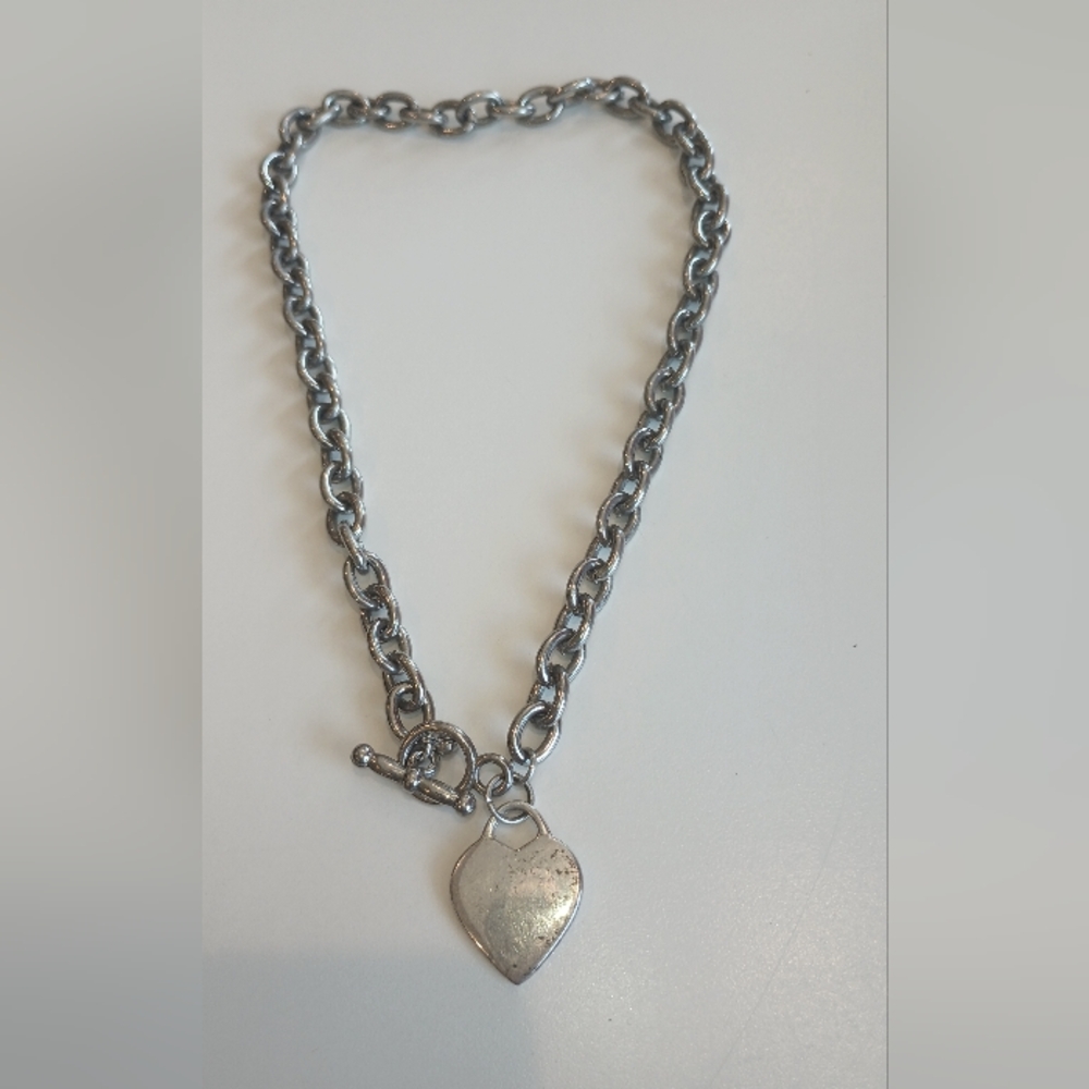 Unbranded Sterling Silver Heart Chain Necklace